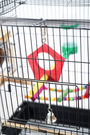 YES4PETS - Medium Black Bird Cage with Stand & Wheels - Pet Servo