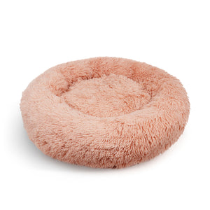 Warm Plush Round Dog Bed Pink – Pet Fantastic Comfortable Nest