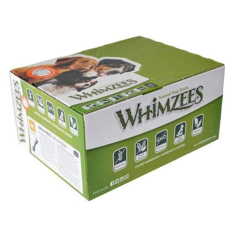 Box of Whimzees natural dog treats on a white background at Pet Servo