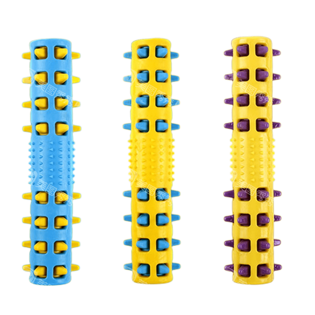 YES4PETS - 3x Dog Rubber Spike Fetch Stick Toy - Petservo