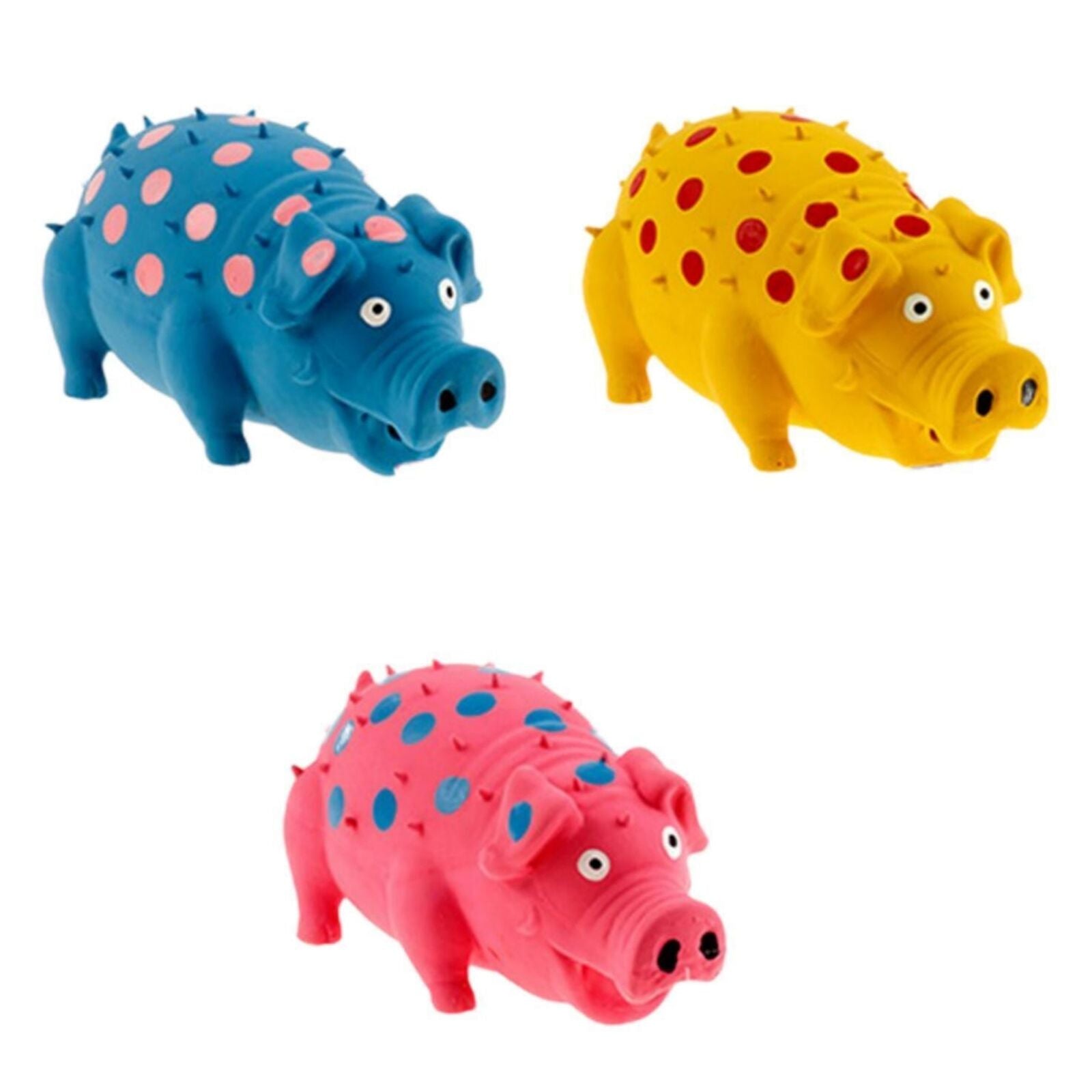 YES4PETS - 3x Large Pig Latex Chew Toy for Dog Dental Play - Petservo