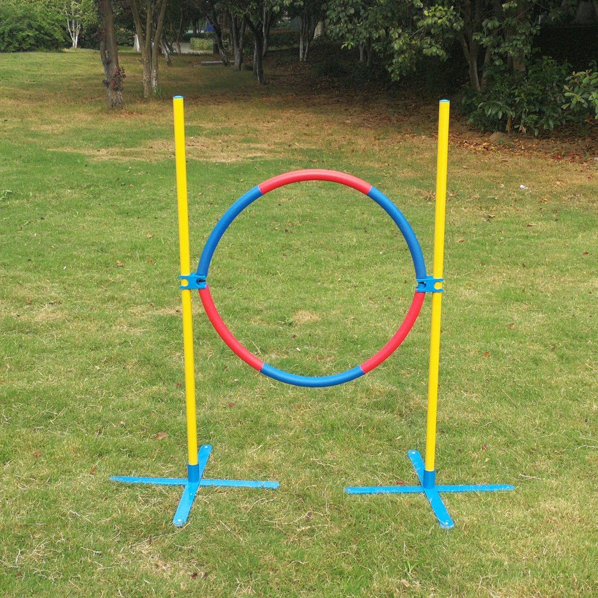 YES4PETS - Portable Adjustable Dog Training Jump Tyre Set - Pet Servo