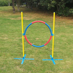 YES4PETS - Portable Adjustable Dog Puppy Training Practice Jump Tyre Agility Post at Pet Servo