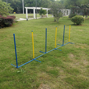YES4PETS - Portable Dog Puppy Training Practice Weave Poles Agility Post Set at Pet Servo