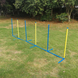 YES4PETS - Portable Dog Puppy Training Practice Weave Poles Agility Post Set at Pet Servo