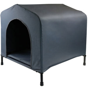 Yes4pets - Portable Grey Dog Kennel House w/ Cushion Large - Pet Servo