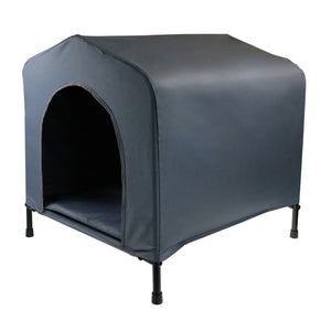 Yes4pets - Portable Grey Dog Kennel House w/ Cushion Medium - Pet Servo