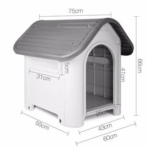 Yes4pets Weather Resistant Plastic Pet House Kennel Medium Dimentions image - PetServo