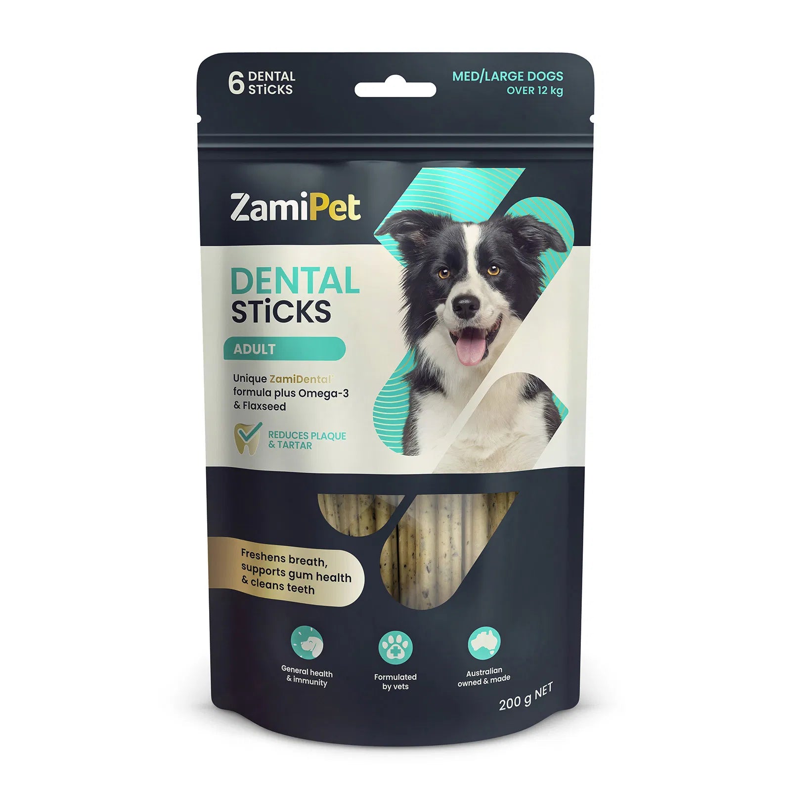ZamiPet Dental Sticks Adult Dog Treats (Medium/Large Dogs Over 12kg) - PetServo