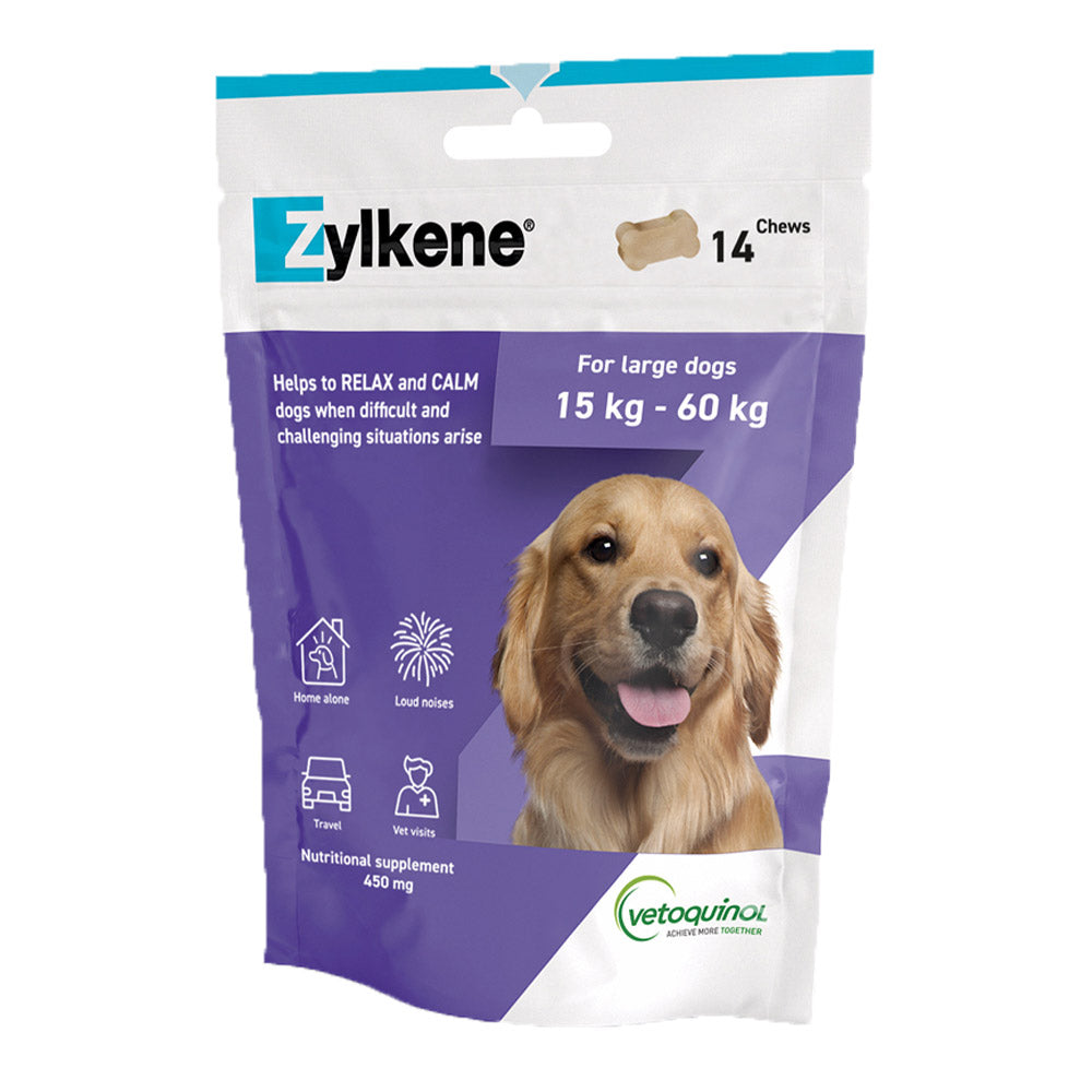 Zylkene - Nutritional Supplement Calming Chews for Large Dogs 15-60kg 450mg