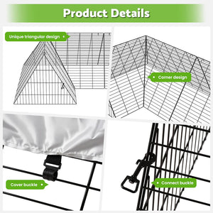 Product details of a wire cage with triangular and corner design, cover buckle, and connect buckle.
