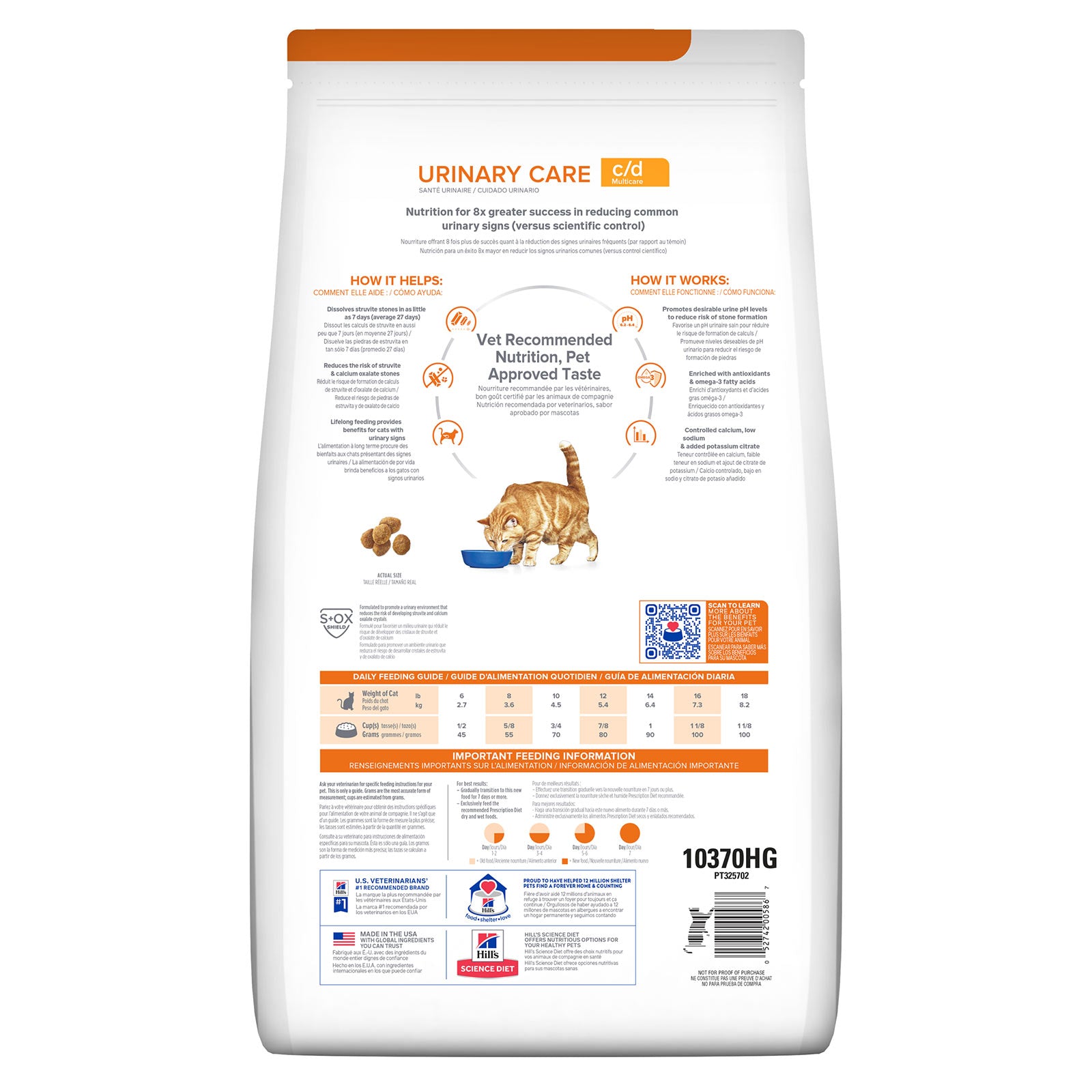 Cat food package with 'Urinary Care' label on a white background