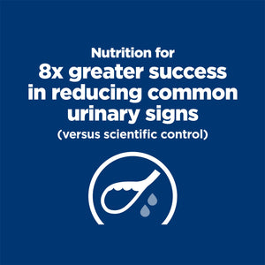 Blue background with white text and icon about nutrition for urinary health.