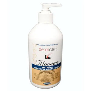 Dermcare Aloveen Oatmeal Intensive 500ml Conditioner bottle on a white background at Pet Servo