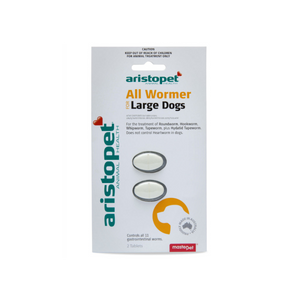 Aristopet All Wormer for large dogs packaging on a white background at Pet Servo