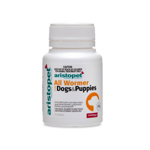 Aristopet All Wormer for Dogs and Puppies bottle on a white background at Pet Servo