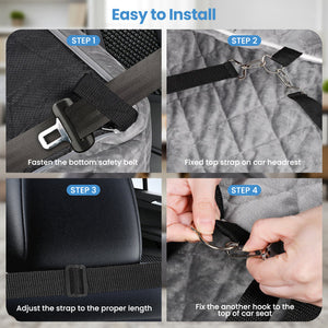 Step-by-step guide on how to install a car seat safety belt at Pet Servo