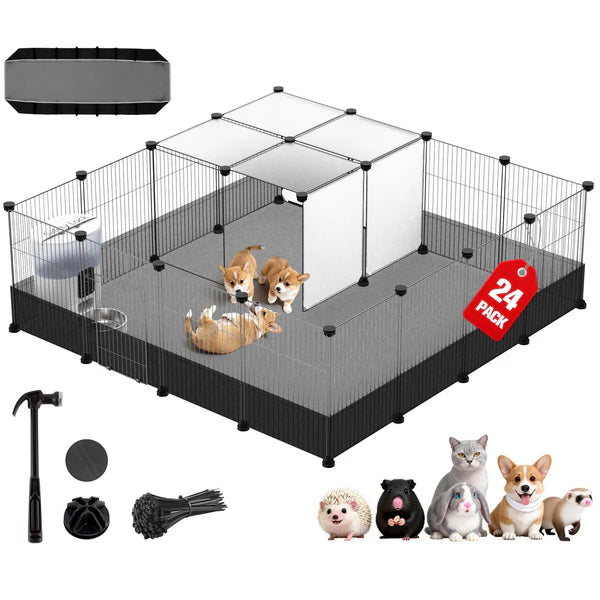 Advwin - Small Animal Playpen with Doors & Waterproof Mat