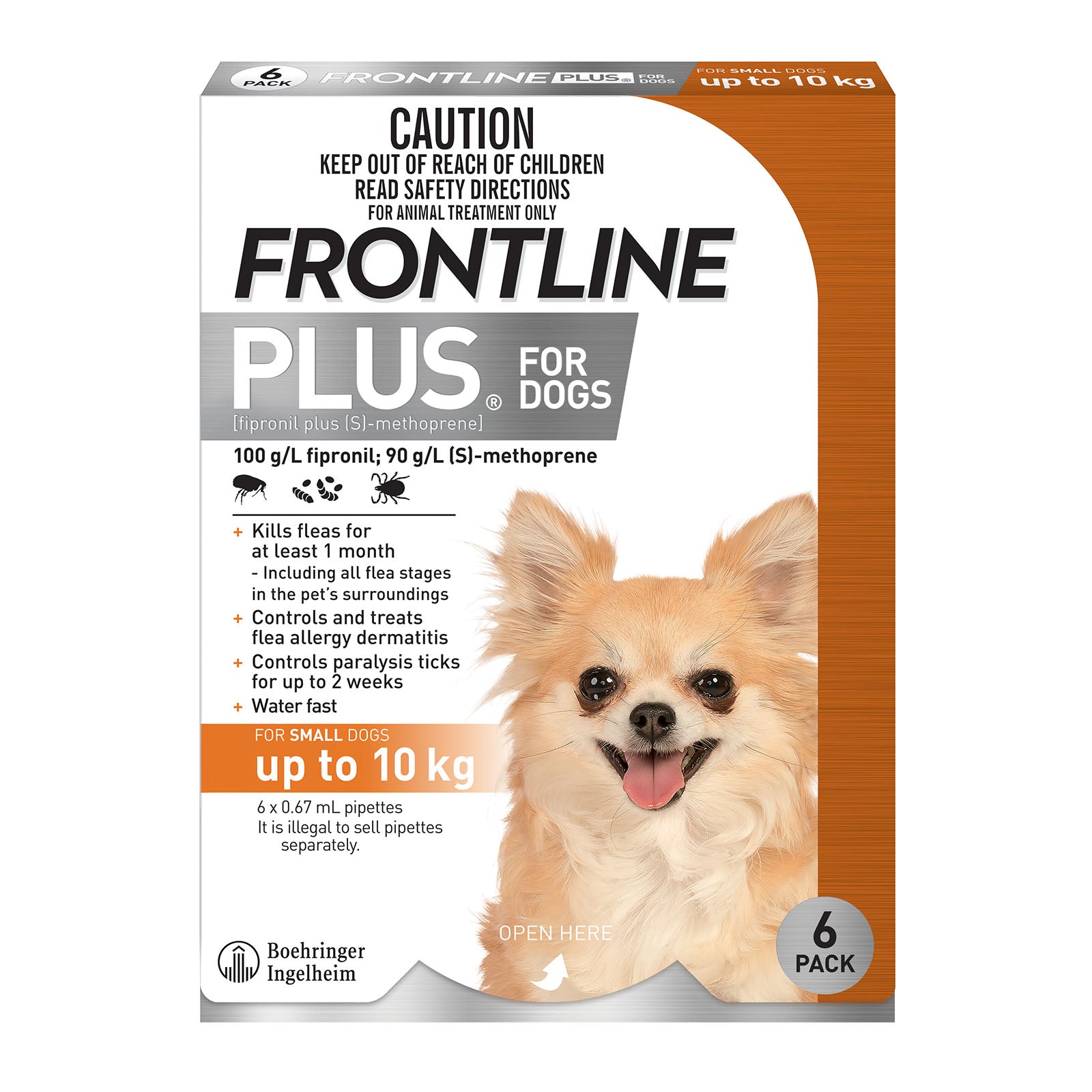 Frontline - Plus For Small Dogs Up To 10Kg (Orange)