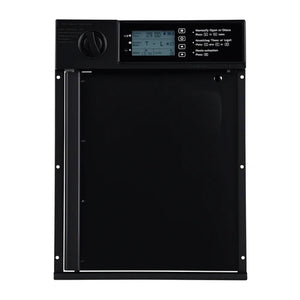 Black electronic control panel with display and buttons on a white background at Pet Servo