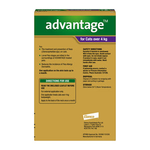 Advantage packaging for cats over 4 kg on a white background at Pet Servo