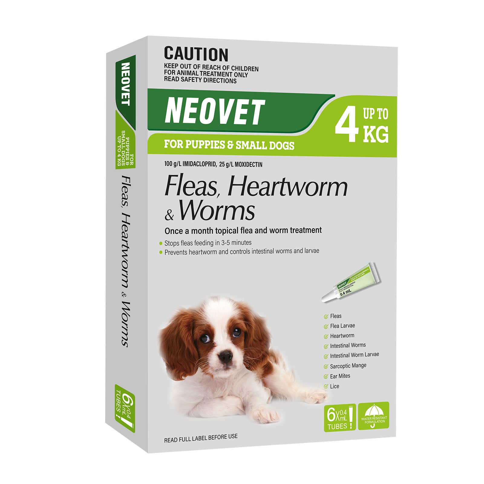 Neovet - Flea and Worming For Puppies and Small Dogs Upto 4kg Green