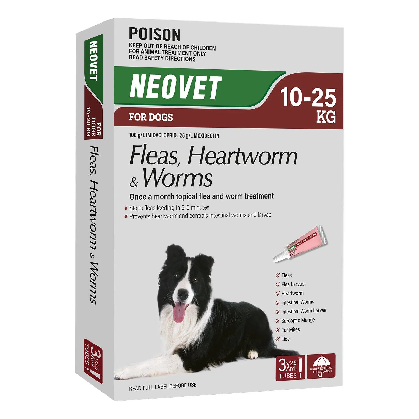 Buy Neovet Flea and Worming For Large Dogs 10 to 25kg Red at PetServo