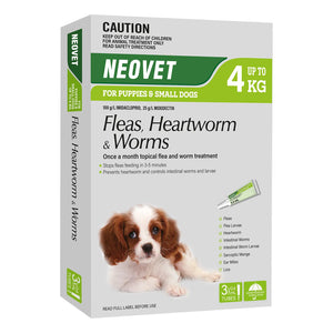 Neovet Flea and Worming For Puppies and Small Dogs Upto 4kg Green at PetServo