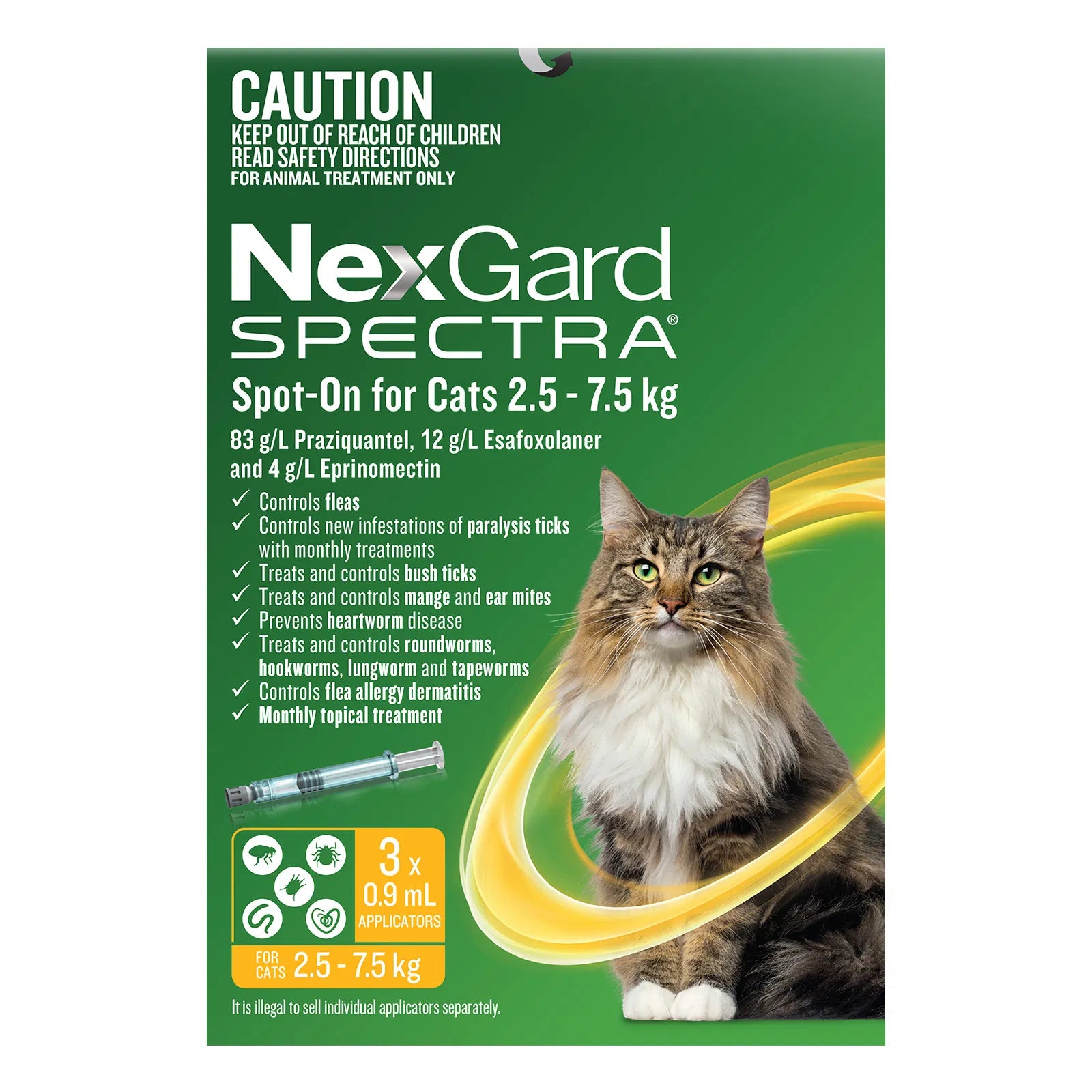Buy Nexgard Spectra Spot-On for Kittens and Small Cats 0.8 to 2.4kg at Pet Servo