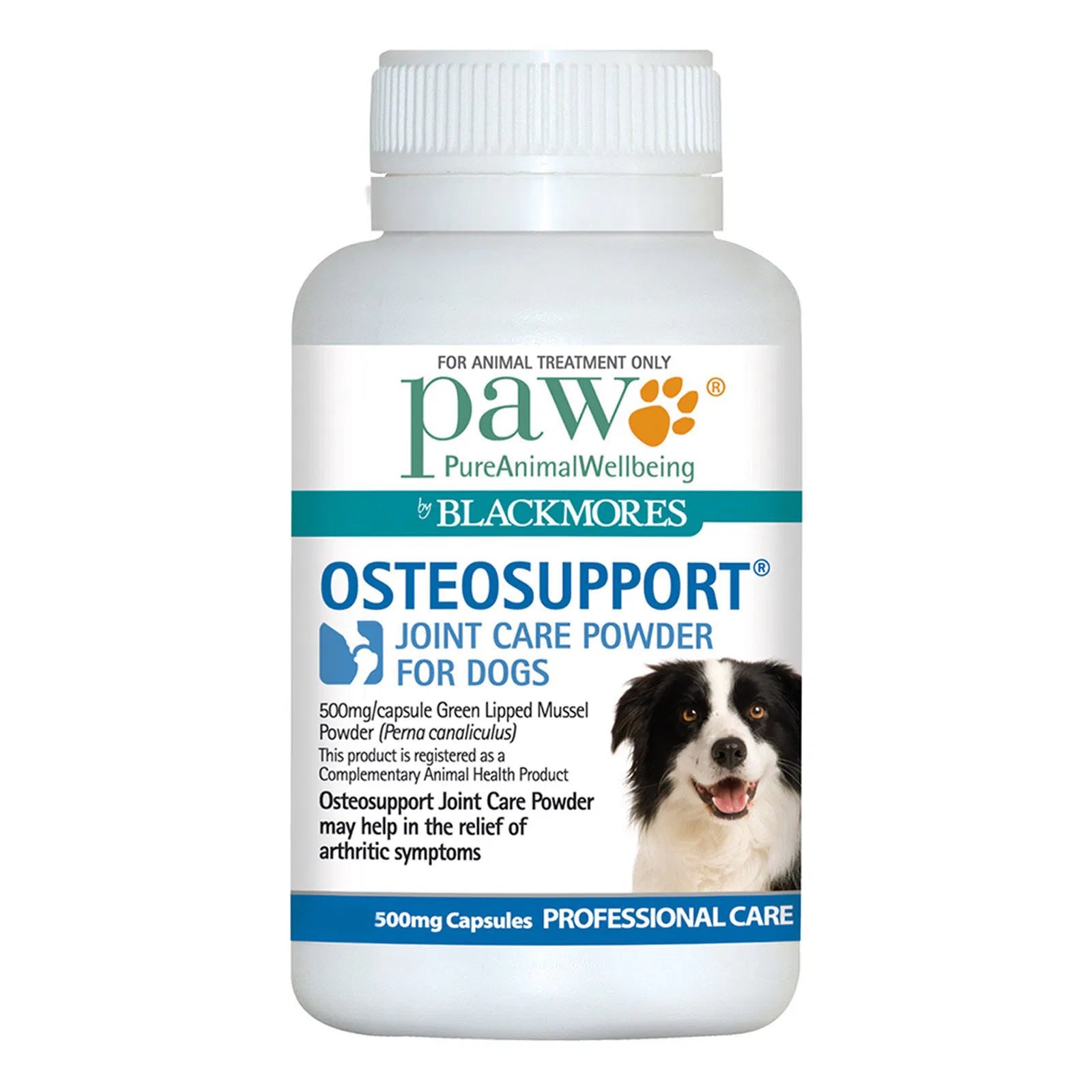 Osteosupport joint care powder for dogs by Blackmores on a white background at Pet Servo