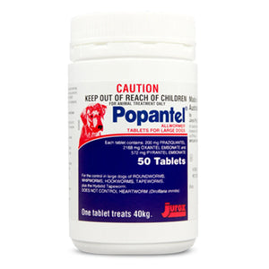 Popantel container with label on a white background at Pet Servo