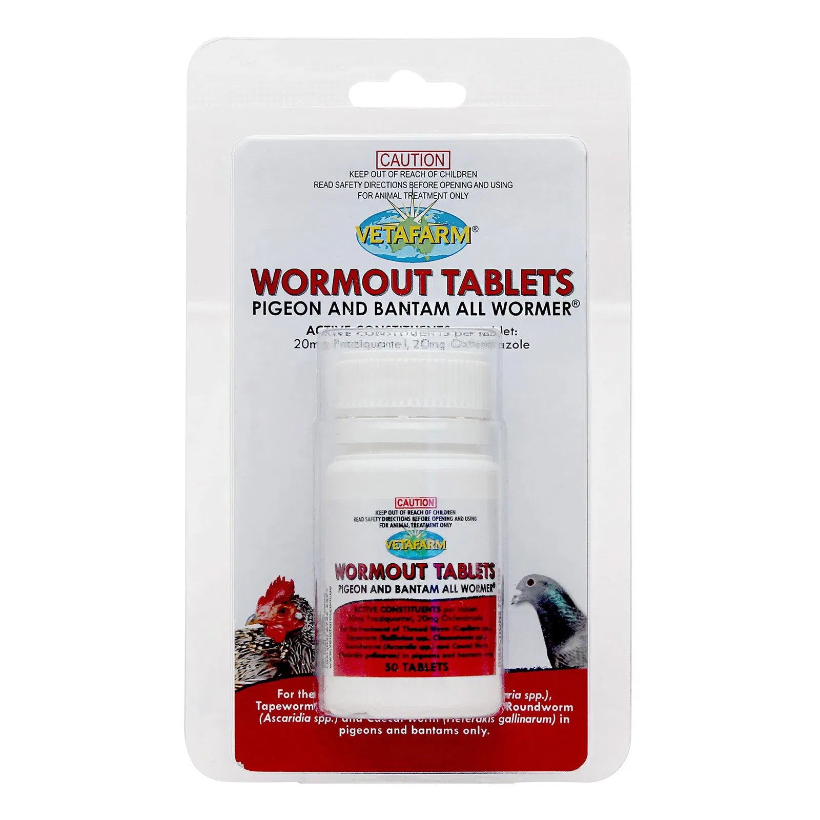 VetaFarm Wormout Tablets packaging on a white background at Petservo