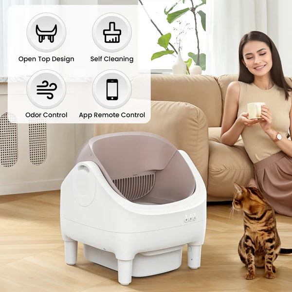 Advwin - Open Top Automatic Self Cleaning Cat Litter Box