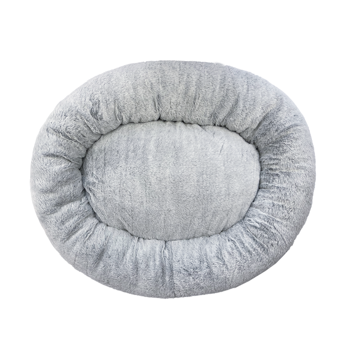 Gray pet bed on a white background