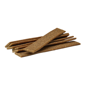 Brown crackers on a white background
