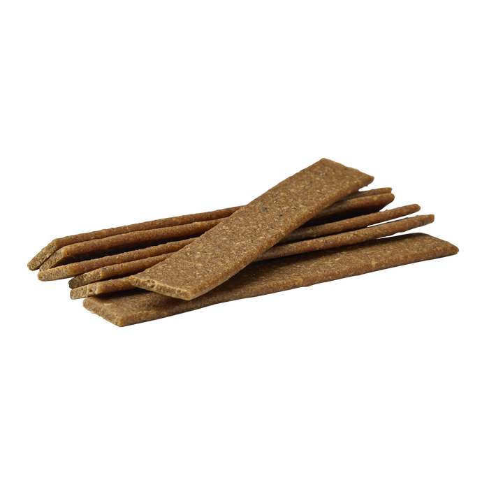 Brown crackers on a white background