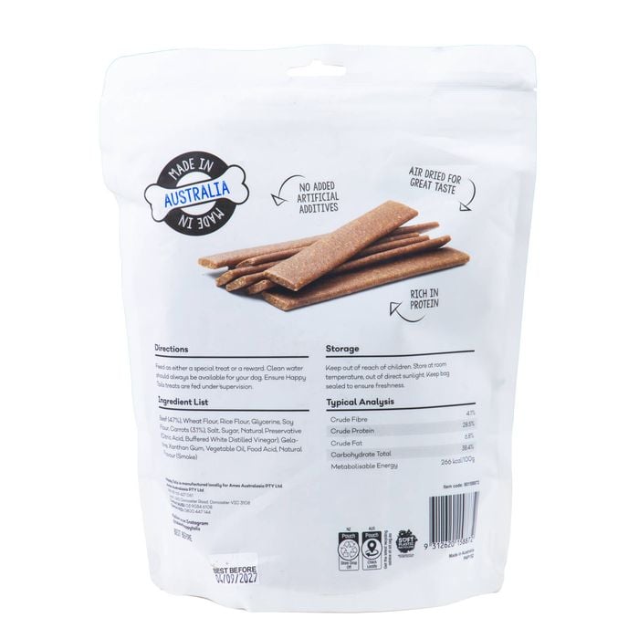 Happy Tails - Beef & Vegetable Straps Dog Treats 1kg