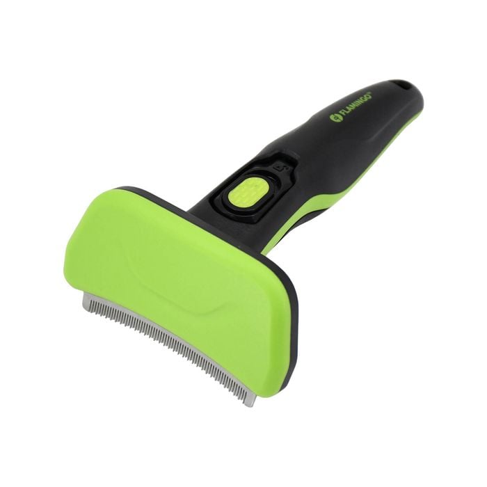 Flamingo - Green Self-cleaning Deshedding Tool With Retractable Blades