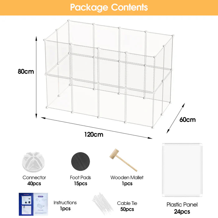 Buy Best Advwin DIY Small Pet Playpen 24 Panels with dimentions image at Pet Servo