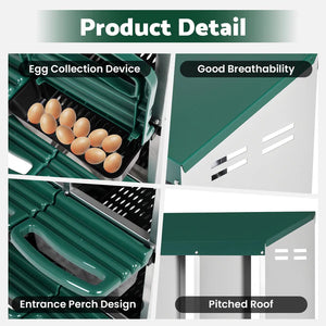 Collage of features of an egg collection device with text labels.