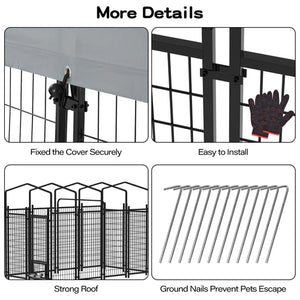Collage of images showing features of a pet fence system, including installation steps and product components at Pet Servo