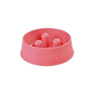 Pink plastic toy with three spherical balls on a white background at Pet Servo