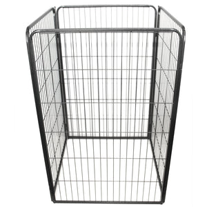 Black metal wire pet playpen on a white background at Pet Servo