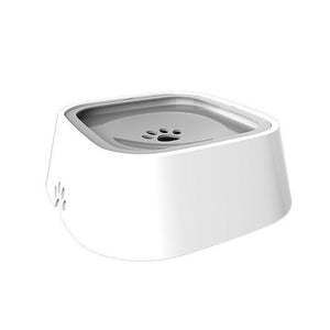 White pet water fountain with paw print design on a white background at Pet Servo