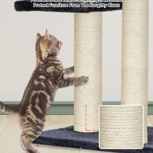 Advwin - 145cm Cat Scratching Post Tree - Dark Blue - petservo