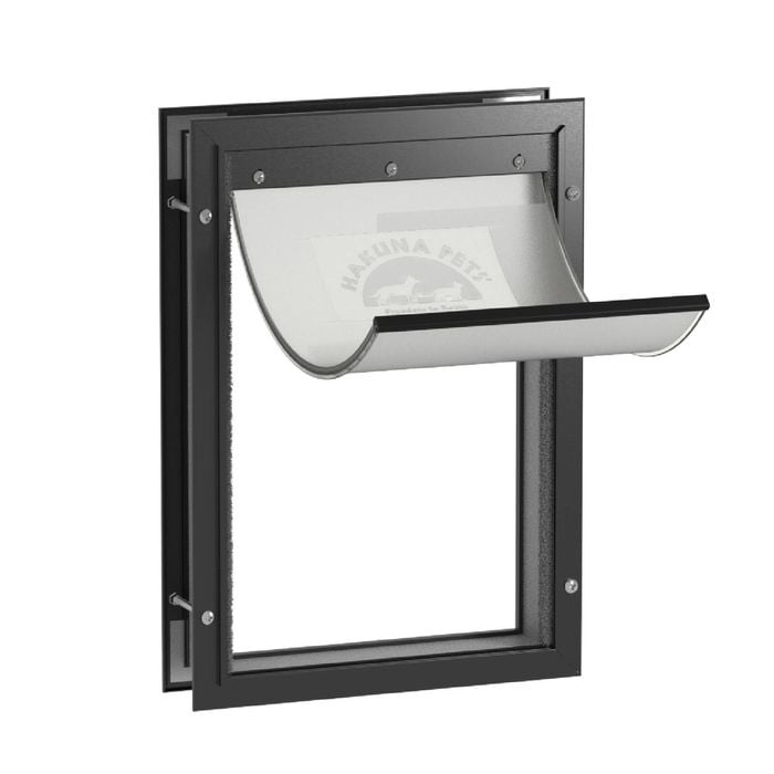 Hakuna Pets - Deluxe Aluminium Pet Door - Large - Black