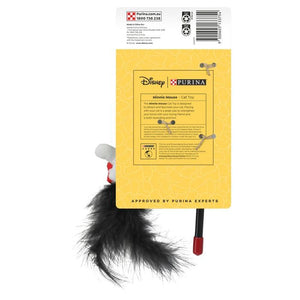 Minnie Mouse cat toy with yellow packaging featuring Purina branding on a white background.