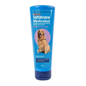 Purina TotalCare Medicated shampoo for dogs on a white background