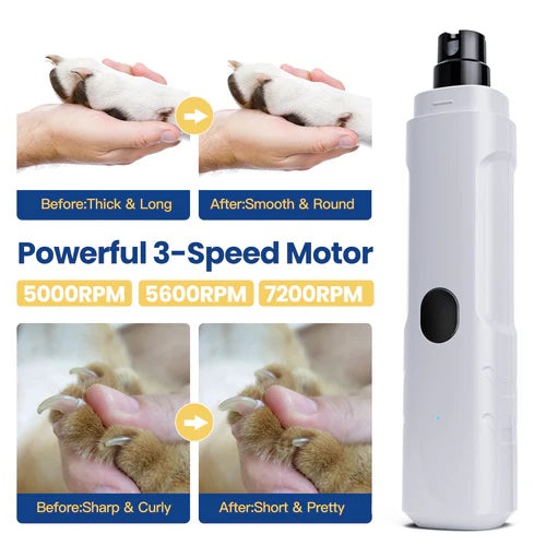 Pet nail trimmer with before and after effects on a white background at Pet Servo