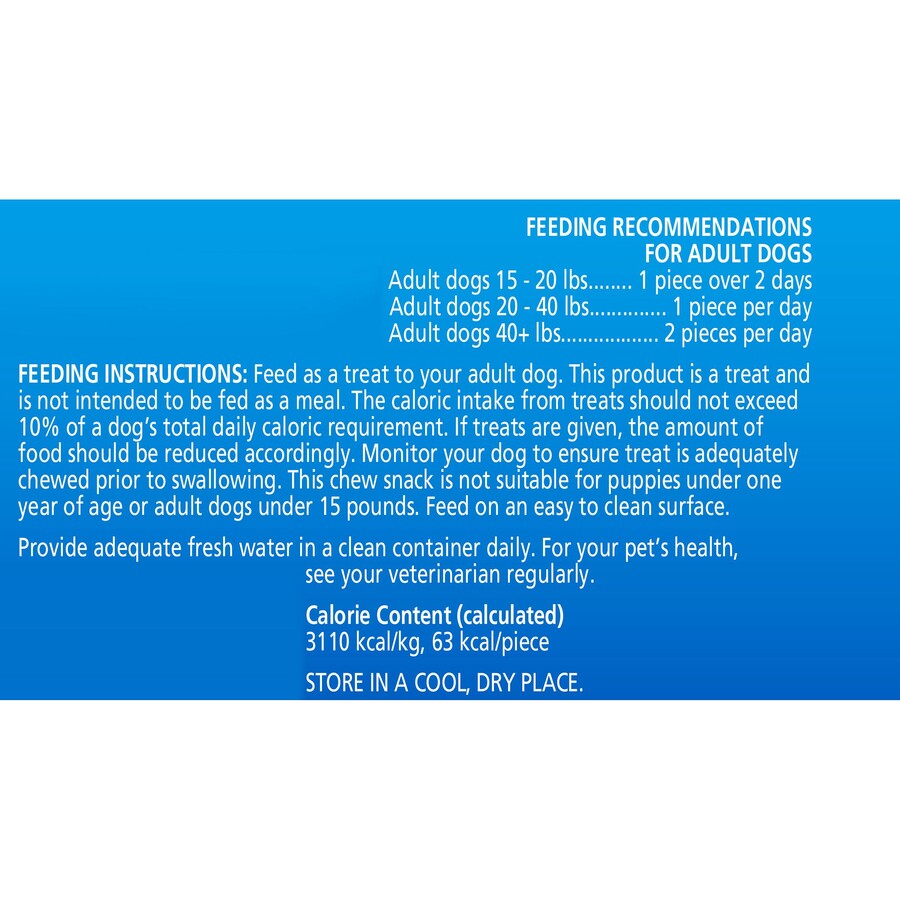 Feeding recommendations for adult dogs on a blue background